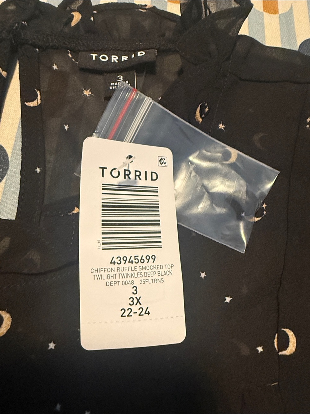 Torrid Sheer Moon & Stars Ruffle Blouse - Picture 2 of 8